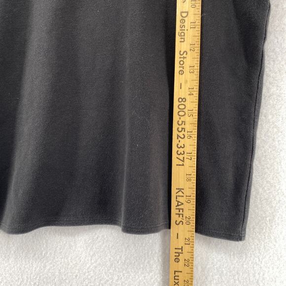 EILEEN FISHER Top L Cotton Interlock Jersey Boxy Crewneck Short Sleeve Black - Picture 9 of 10